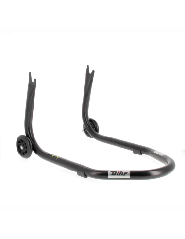 BIHR 3032128 Caballete trasero BIHR Home Track soporte en V para diábolos, color negro mate y ruedas negras