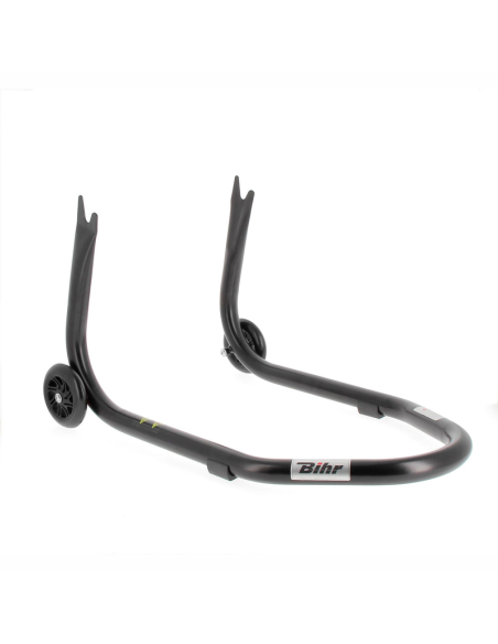 BIHR 3032128 Caballete trasero BIHR Home Track soporte en V para diábolos, color negro mate y ruedas negras
