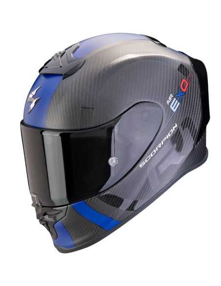 SCORPION EXO-R1 EVO CARBON AIR MG HELM MATT SCHWARZ / BLAU