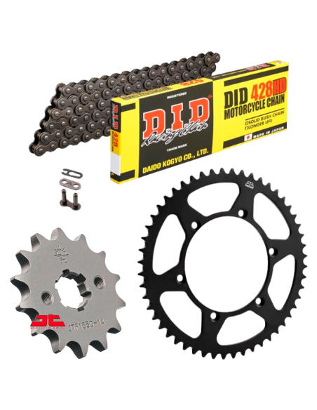 Kit de transmisión DID Reforzado sin retenes para Yamaha MT 125 14-20/YZF R 125 08-18