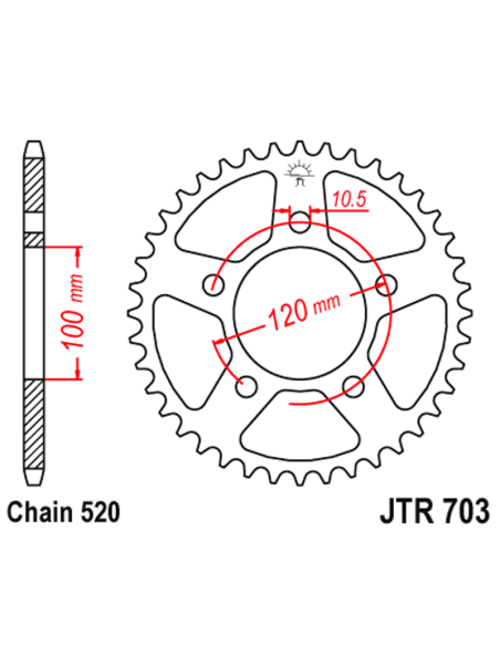 copy of Corona Transmisión JT Sprockets ACERO 525 NEGRO