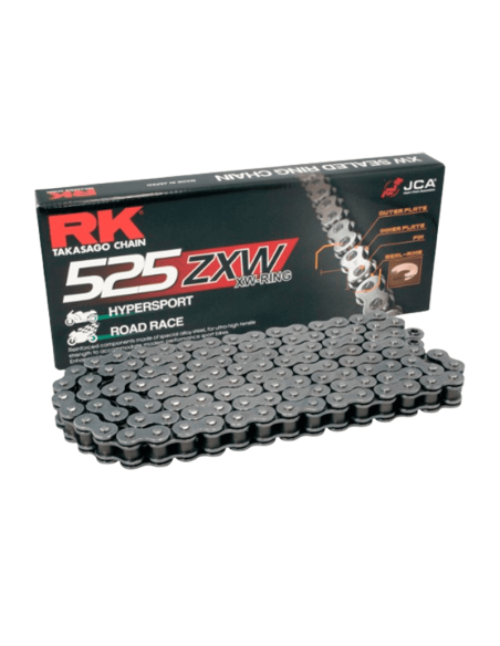 Cadena de transmisión RK ZXW 525 Super Reforzada Acero color plata