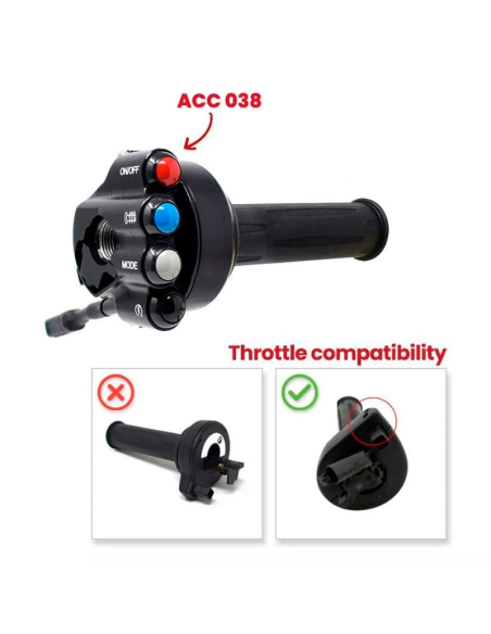 JP ACC 038 Puño de acelerador giratorio con controles integrados para BMW