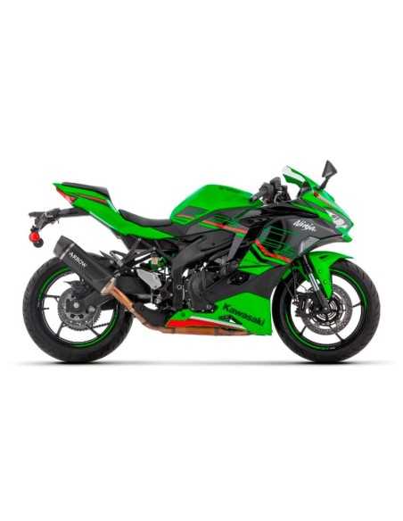 Escape ARROW Indy Race homologado en aluminio negro para KAWASAKI ZX-4R / RR 2024