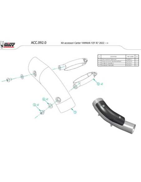 PROTECCIÓN TÉRMICA DE CARBONO MIVV ACC.092.0 YAMAHA R7 2022-2024