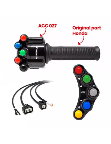 JETPRIME JP ACC PLSR 027 Kit de interruptor de manillar izquierdo Racing + acelerador JETPRIME para Honda CBR 1000 RR-R
