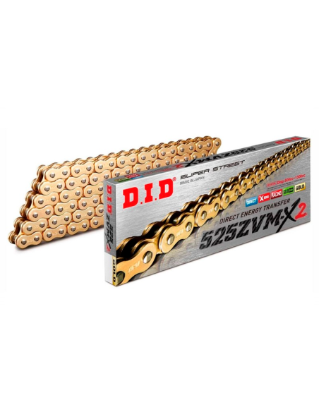 Cadena de transmisión DID ZVM-X2 525 Super Reforzada Dorado