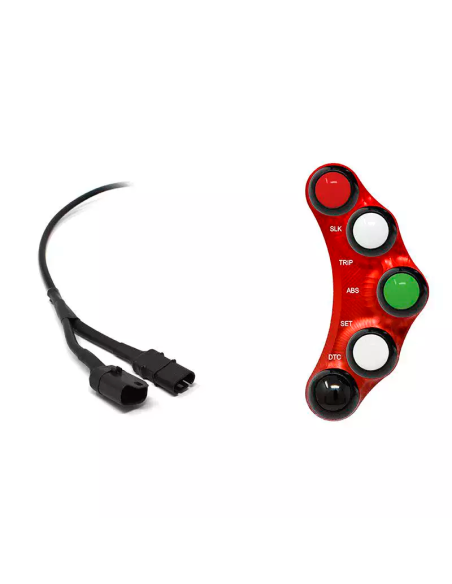 JETPRIME JP PLSR 028 R Piña Izquierda Racing 7 botones Jetprime BMW S 1000 RR / HP4 2009-2014 ROJO