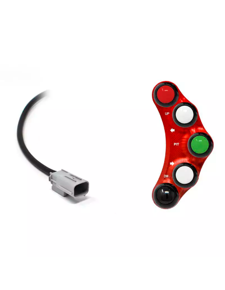 JETPRIME JP PLSR 660 R Piña Izquierda carretera 7 botones JETPRIME APRILIA RS 660 2020-2022 ROJO
