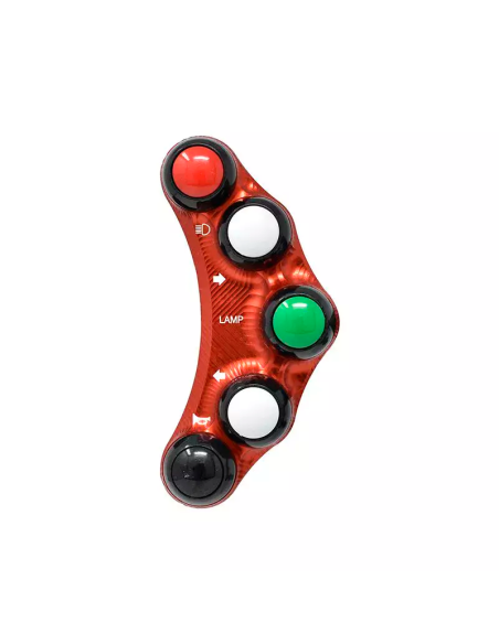 JETPRIME JP PLS 024 R Piña Izquierda 5 botones JETPRIME KAWASAKI NINJA 400 2018-2024 ROJO