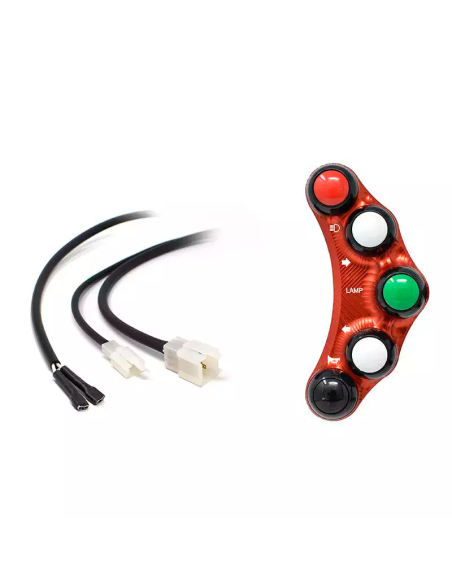 JETPRIME JP PLS 024 R Piña Izquierda 5 botones JETPRIME KAWASAKI NINJA 400 2018-2024 ROJO