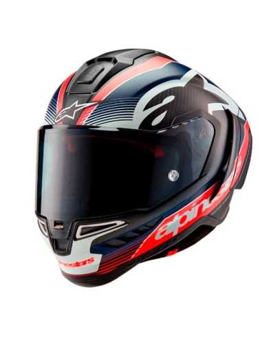 Casco ALPINESTARS SUPERTECH R10 Team Black Carbon / Red Fluo / Dark Blue Matt