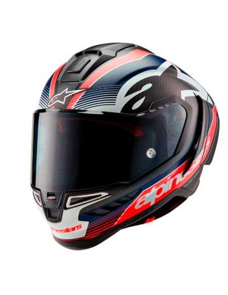 Helm ALPINESTARS SUPERTECH R10 EQUIPMENT ECE 06 ROT-BLAU-BLAU-WEIß