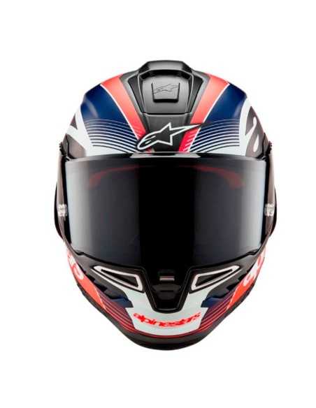 Helm ALPINESTARS SUPERTECH R10 EQUIPMENT ECE 06 ROT-BLAU-BLAU-WEIß