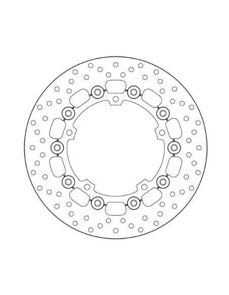 Runde, schwimmend gelagerte Vorderscheibe der Brembo ORO-Serie für Yamaha MT-07