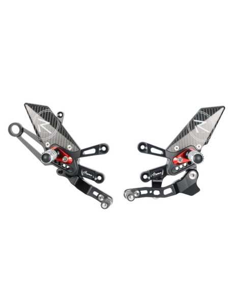 ESTRIBERAS AJUSTABLES VERSIÓN R CAJA DE MARCHA ATRÁS LIGHTECH APRILIA RSV4 1100 R 2021-2023