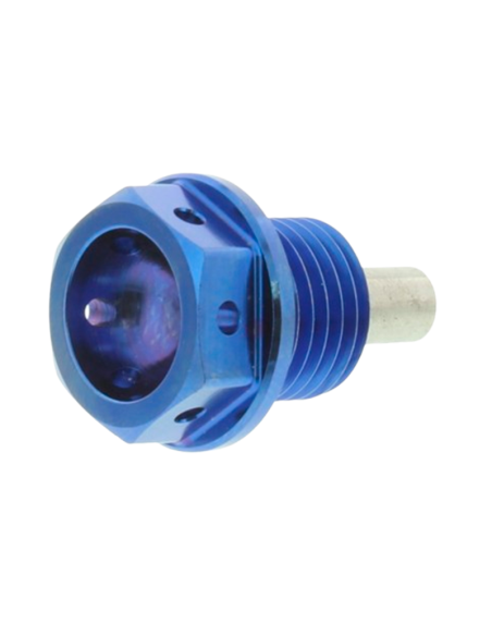 JMP 723.12.25 Tornillo magnético de drenaje de aceite JMP Bolt M14 x 1.5 mm 12 mm titan azul