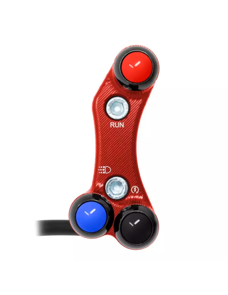 JETPRIME JP PLD 044 R Piña Izquierda Racing 3 botones Jetprime KAWASAKI ZX-6R 636 2019-2024 ROJO orificios alineados
