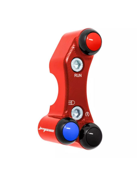 Jetprime JP PLD 044 V Linke Racing Pineapple 3 Knöpfe Jetprime KAWASAKI ZX-6R 636 2019-2024 ROT ausgerichtete Löcher