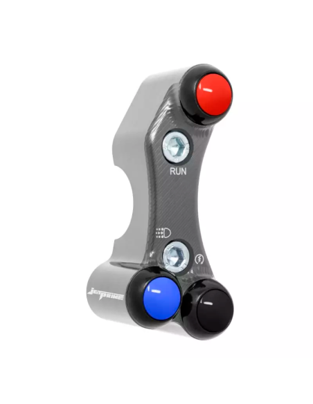 JETPRIME JP PLD 044 T Piña Izquierda Racing 3 botones Jetprime KAWASAKI ZX-6R 636 2019-2024 TITANIO orificios alineados