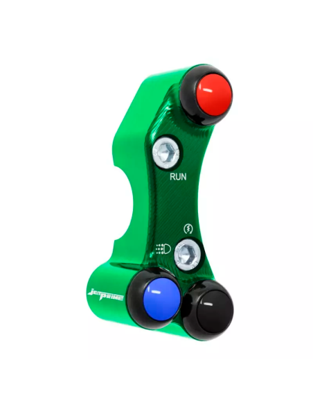 JETPRIME JP PLDB 044 V Interruptor manillar derecho JETPRIME KAWASAKI ZX-6R 2019-2022 VERDE ORIFICIOS DESALINEADOS