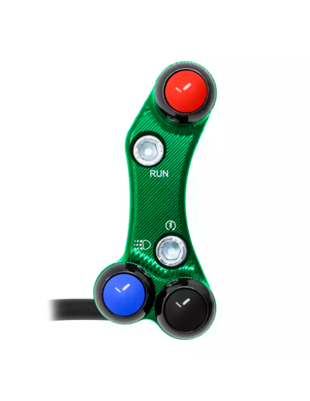 JETPRIME JP PLDB 044 V Interruptor manillar derecho JETPRIME KAWASAKI ZX-6R 2019-2022 VERDE ORIFICIOS DESALINEADOS