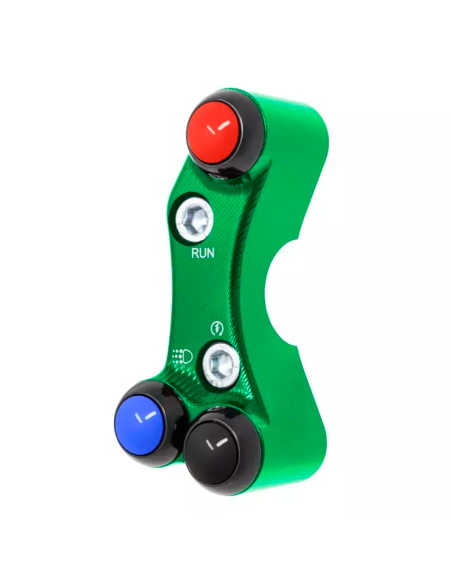 JETPRIME JP PLDB 044 V Interruptor manillar derecho JETPRIME KAWASAKI ZX-6R 2019-2022 VERDE ORIFICIOS DESALINEADOS