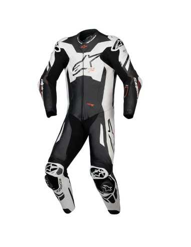 Anzug / Overall ALPINESTARS GP Plus V4 Sprint 1PC Schwarz / Weiß / Rot Fluo