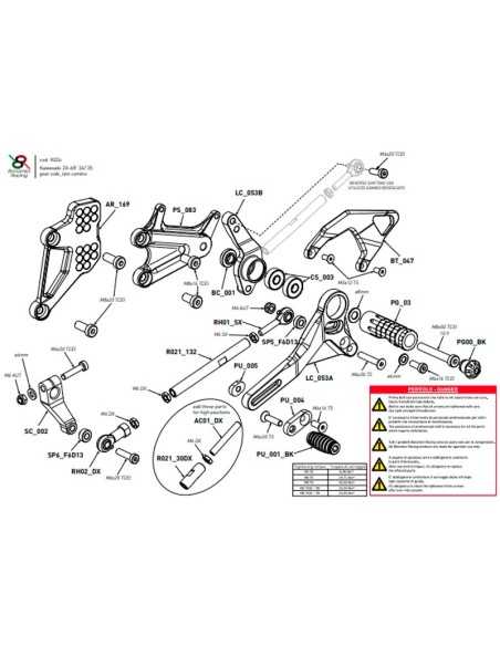 Estriberas BONAMICI RACING para Kawasaki ZX-6R "PRO" 2020-2025