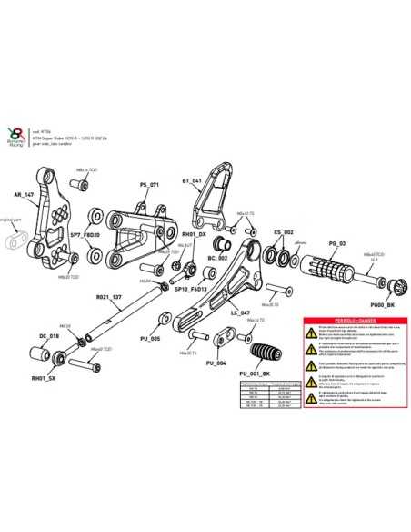 Estriberas BONAMICI RACING para KTM 1290-1390 Super Duke R 2020 - 2024