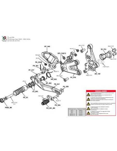 Estriberas BONAMICI RACING para KTM 1290-1390 Super Duke R 2020 - 2024