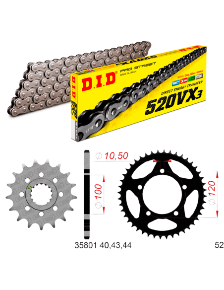 Kit de transmisión DID Reforzado para Aprilia RS 660 / TUONO 660 2021-2024