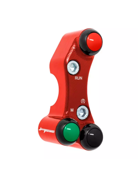 JETPRIME JP PLDB 013 R Interruptor manillar derecho JETPRIME YAMAHA YZF-R6 2017-2022 ORIFICIOS DESALINEADOS ROJO