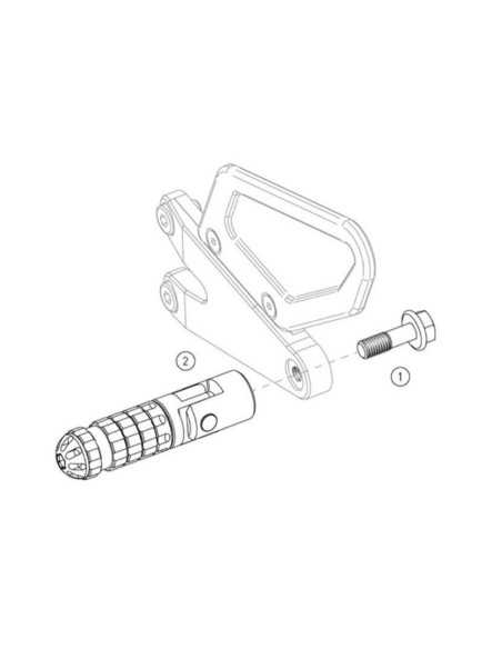 Klappfußrastensatz 69mm+82mm mit 23mm+42mm Schrauben