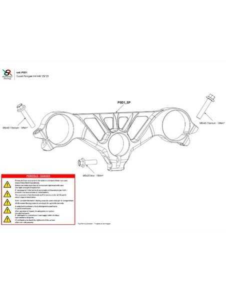 BONAMICI RACING LENKSÄULE / OBERE POST DUCATI PANIGALE V4 / S 2025