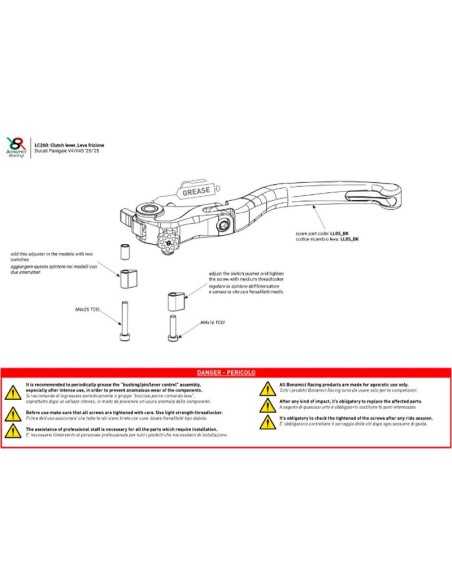 MANETA DE EMBRAGUE BONAMICI RACING DUCATI PANIGALE V4 / V4S 2025