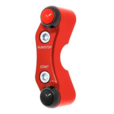 JETPRIME JP PLD 037 R Interruptor de manillar derecho JETPRIME Kawasaki Z900-RS orificios alineados ROJO