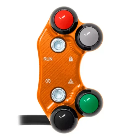 JETPRIME JP PLD 016. Interruptor de manillar Derecho para KTM 1290 Super Duke/Adventure (Orificios Alineados) NARANJA