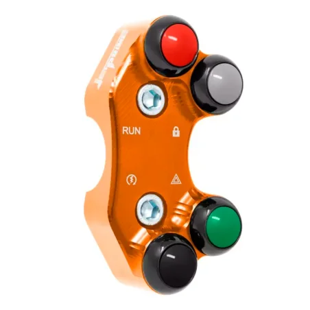 JETPRIME JP PLD 016. Interruptor de manillar Derecho para KTM 1290 Super Duke/Adventure (Orificios Alineados) NARANJA