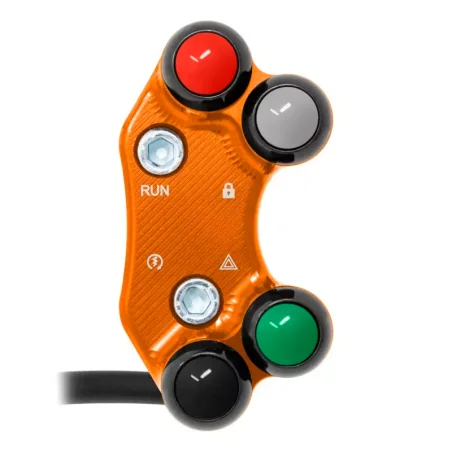 JETPRIME JP PLDB 016 O Interruptor de manillar derecho JETPRIME KTM 1290 SUPERDUKE-ADVENTURE orificios desalineados NARANJA