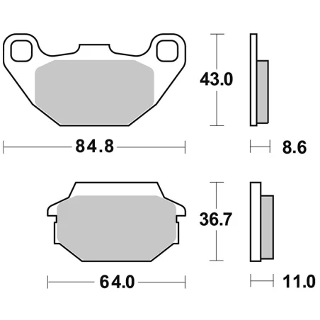 BREMBO 07022 Pastillas de freno traseras orgánicas Brembo 07022