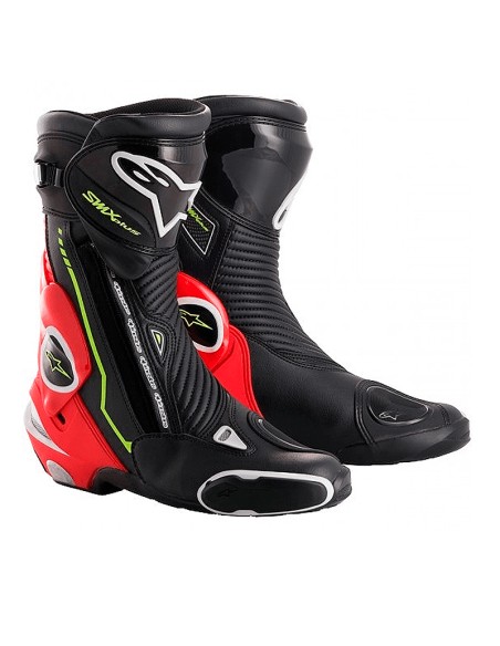 BOTAS ALPINESTARS S-MX PLUS NEGRO / ROJO FLUO / BLANCO / AMARILLO FLUO