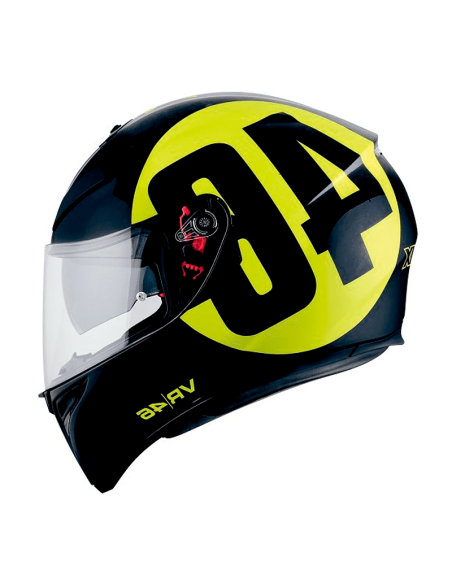 CASCO AGV K-3 SV PINLOCK ROSSI BOLLO 46 NEGRO / AMARILLO