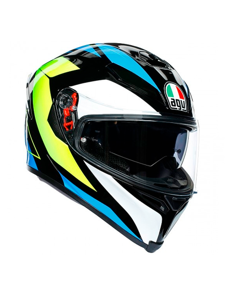 CASCO AGV K-5 S PINLOCK MAXVISION CORE NEGRO / CIAN / AMARILLO FLUO