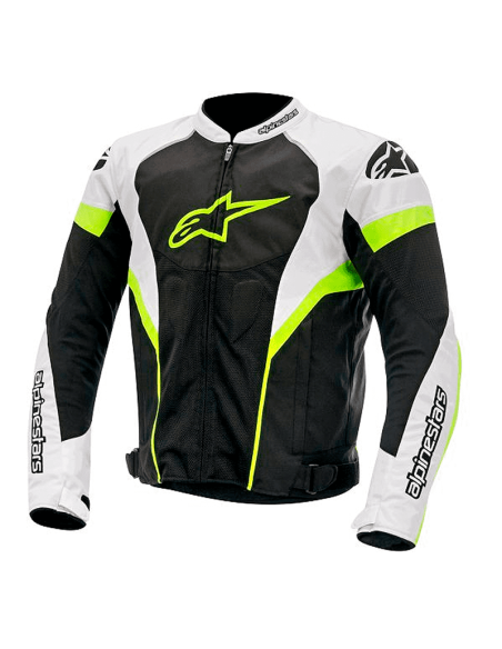 CHAQUETA ALPINESTARS T-GP PLUS R AIR NEGRO / BLANCO / AMARILLO FLUOR