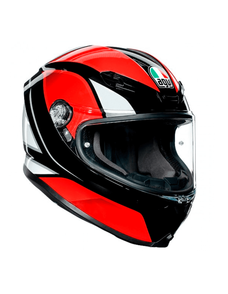 CASCO AGV K6 HYPHEN NEGRO / ROJO / BLANCO