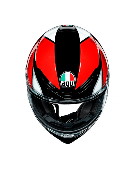 CASCO AGV K6 HYPHEN NEGRO / ROJO / BLANCO
