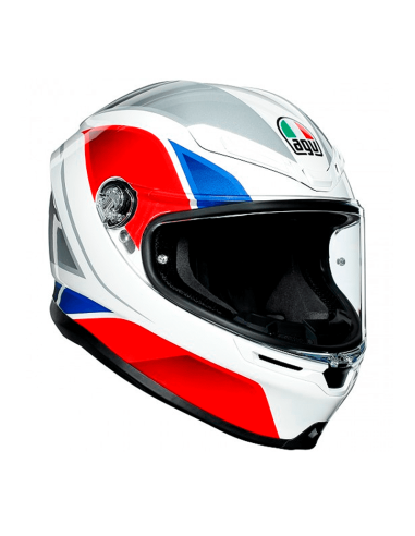 HELM AGV K6 HYPHEN WEISS / ROT / BLAU