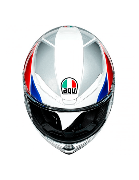 HELM AGV K6 HYPHEN WEISS / ROT / BLAU