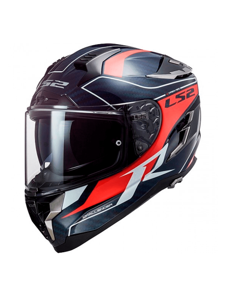 HELM LS2 FF327 HERAUSFORDERUNG CARBON-GITTER BLAU / ROT